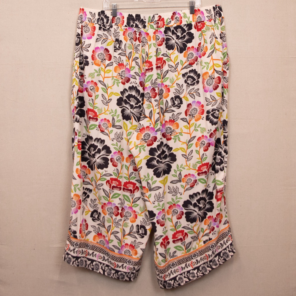 Cynthia Rowley floral sleeves top and wide cropped leg pant set-2X - Picture 8 of 8